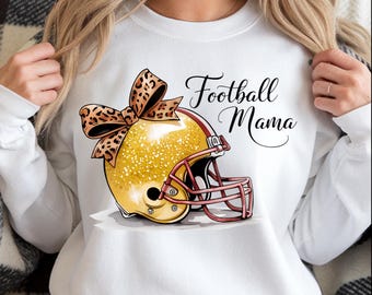 Retro Glitter Football Mama PNG: Sublimation Design (Digital Download)