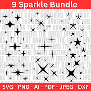 funkeln svg Bündel | funkeln Sterne svg | Sterne svg | Sterne Clipart | helle Sterne | funkeln Sterne | Sofortdownload | Cricut-Schnitt-Datei