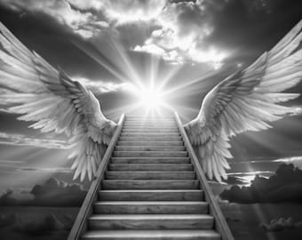 descanse em paz png, 5 Memorial Background, Escadas para o Céu, Descanse em Paz, ,rip background,