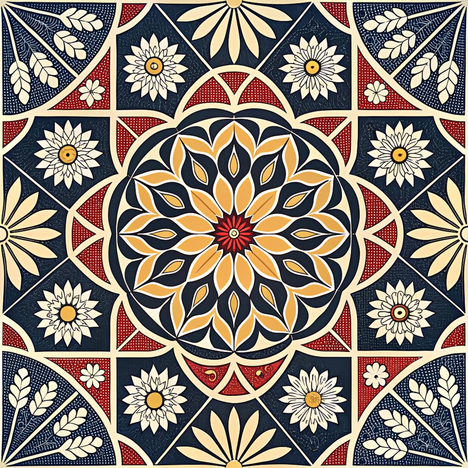 Retro 70s Tile Pattern: Vintage Digital PNG (commercial Use) - Etsy