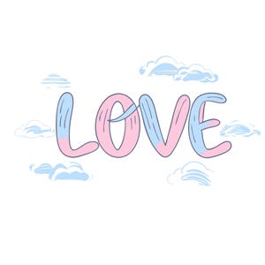 Memorial Image with Heart Clouds And Angel Wings, Ray Of Light, In Loving Memory, Heaven Background, Never Forgotten, Digital Download