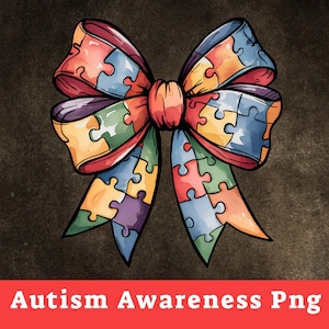 Autism Awareness Coquette Png, Retro Autism Bow PNG, Autism Mama PNG, Autism Advocate Png, Special Education, Neurodiversity Png