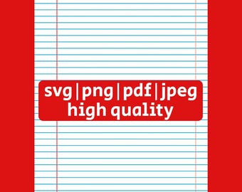 Lined Paper SVG: School Paper Clipart (Digital Download)