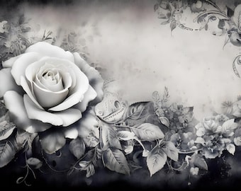Designs elegantes para fundos de funeral: modelos de cartões memoriais florais (download digital)