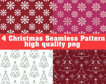 Conjunto de papel digital com padrão de Natal sem emendas (download digital)
