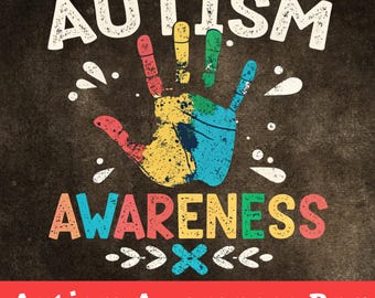 Impressão de mão para conscientização sobre autismo PNG: Suporte à neurodiversidade (download digital)