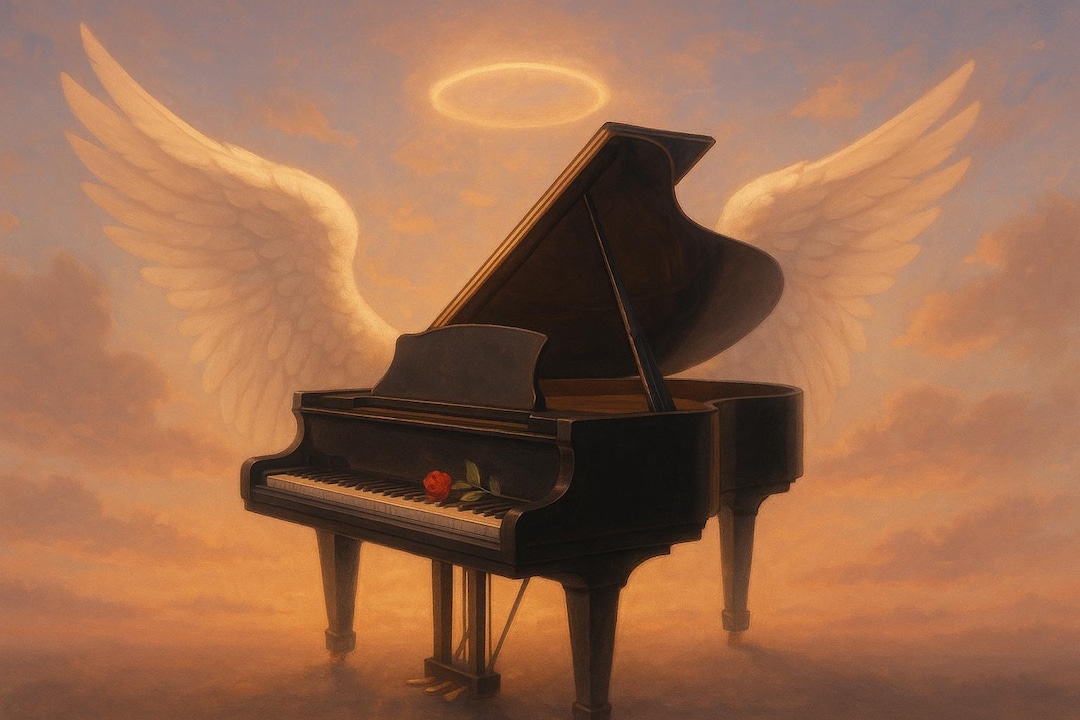 Piano Memorial Art Bundle – 4 Emotional Tribute Design With Angel