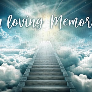 Paquete de diseño In Loving Memory, 5 plantillas conmemorativas EDITABLES Fondo celestial, edítelo usted mismo, morado Imágenes más vendidas Muchas gracias