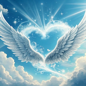 Memorial Angel Wings Art: Heaven Background (Digital Download)