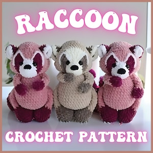 Raccoon Amigurumi Crochet Pattern: DIY Plush Tutorial (PDF Pattern)
