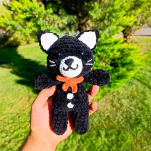 Black Cat Crochet Pattern, Halloween Crochet Pattern, Black Cat Amigurumi Pattern, Halloween Amigurumi Tutorial Plush Pattern, Little Kitten