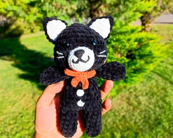 Patrón de amigurumi de gato negro: Gatito de peluche de Halloween (Patrón PDF)