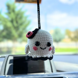 Halloween Crochet Pattern, Car Hanging Ghost Crochet Pattern, Crochet Hanging Ghost For Car, Hanging Halloween Pattern, Cute Ghost Crochet