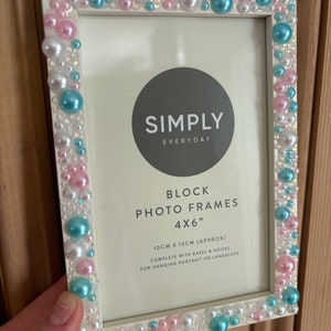 6x4 inch Hand decorated photo frame,picture frame,funky frame,colorful frame,handmade frame, home decor