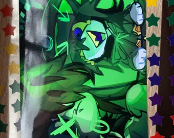 green mystic glossy print