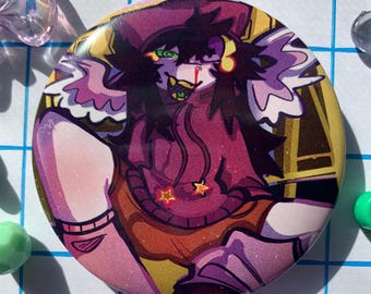 Yellow punk plastic back pin