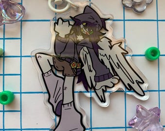 Majestic winged acrylic star keychain