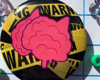 caution tape plastic back pin