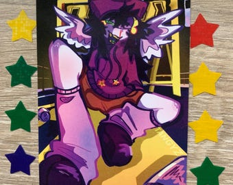 Yellow punk glossy sticker