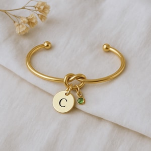 Gold Knot Bracelet, Initial Gold Bracelet Gift For Her, Gift for Women, Mothers Day Gifts, Maid of Honour Gifts, Sister Birthday Gift