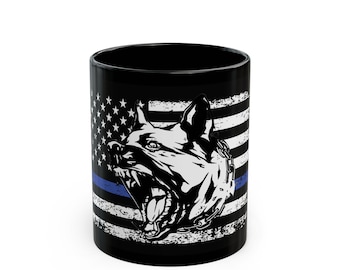RESPECT THE K9 Thin Blue Line K9 Handler Mug (11oz, 15oz)