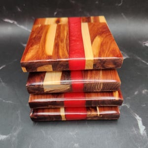 Wood Epoxy Coasters (4)