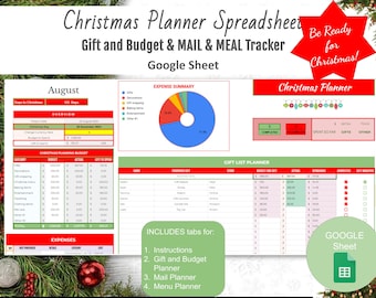 Christmas Budget Planner Spreadsheet | Gift & Expense Tracker (Google Sheet) with Holiday Fund Plan