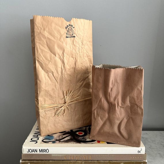 Vintage Michael Harvey #14 Large Brown Paper Bag Vase / Realism