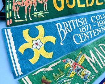 Original Vintage Felt Pennant Flags / Canada Pennants
