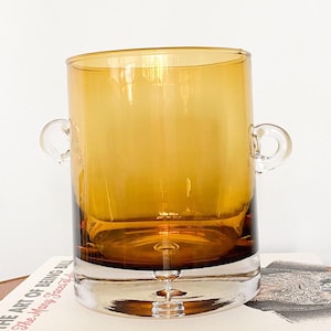 Wiaderko do szampana Vintage Aseda Glass / Wiaderko do lodu Bo Borgstrom, szwedzki skandynawski wazon ze szkła artystycznego, naczynia barmańskie z połowy wieku, wiaderko do chłodzenia wina