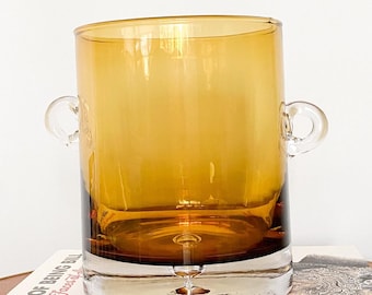 Vintage Aseda Glass Champagne Bucket / Bo Borgstrom Ice Bucket, Sweden Scandinavian Art Glass Vase, Mid Century Barware, Wine Chiller Bucket