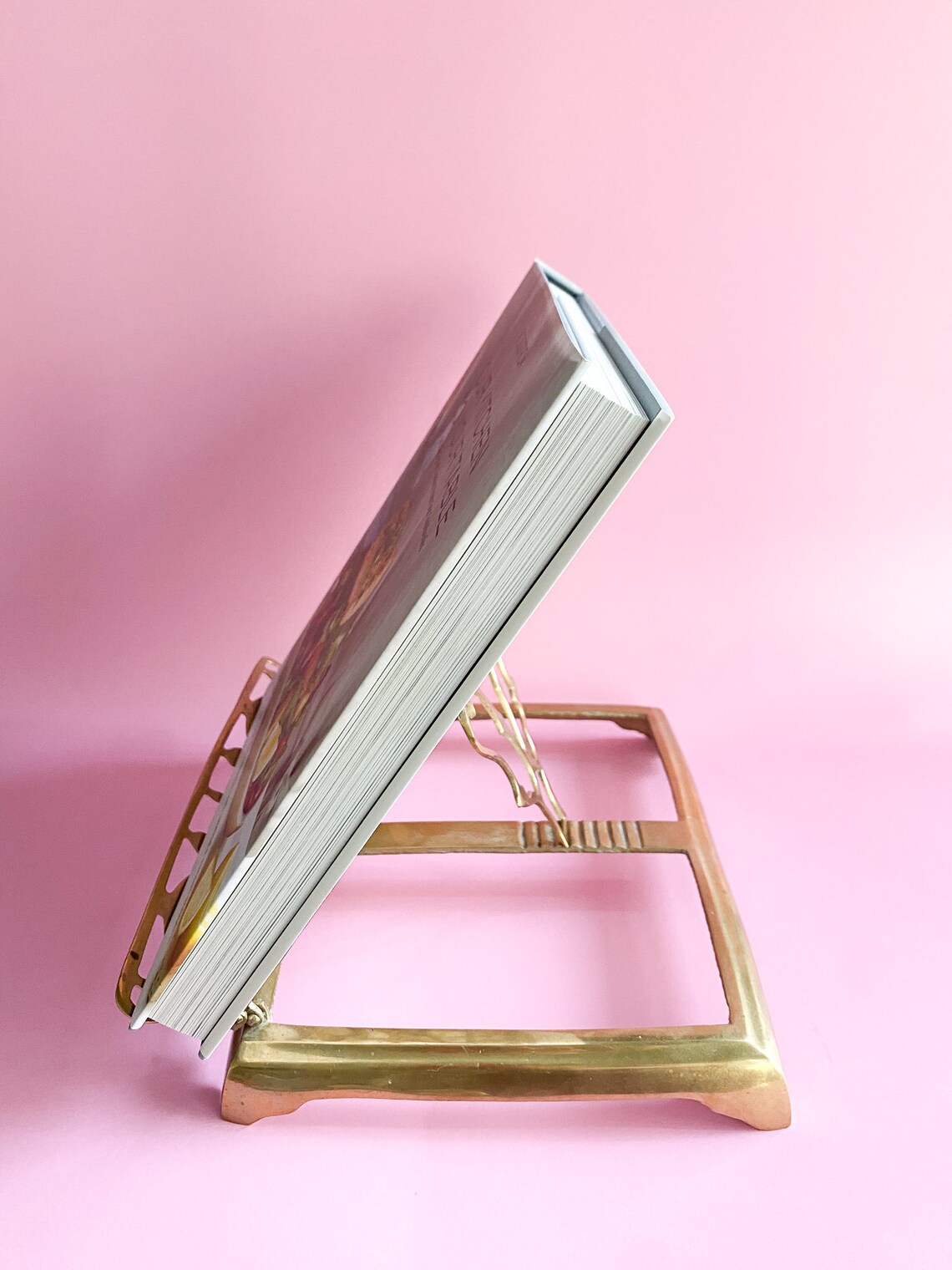 Vintage Large Solid Brass Book Stand / Adjustable Folding Book - Etsy