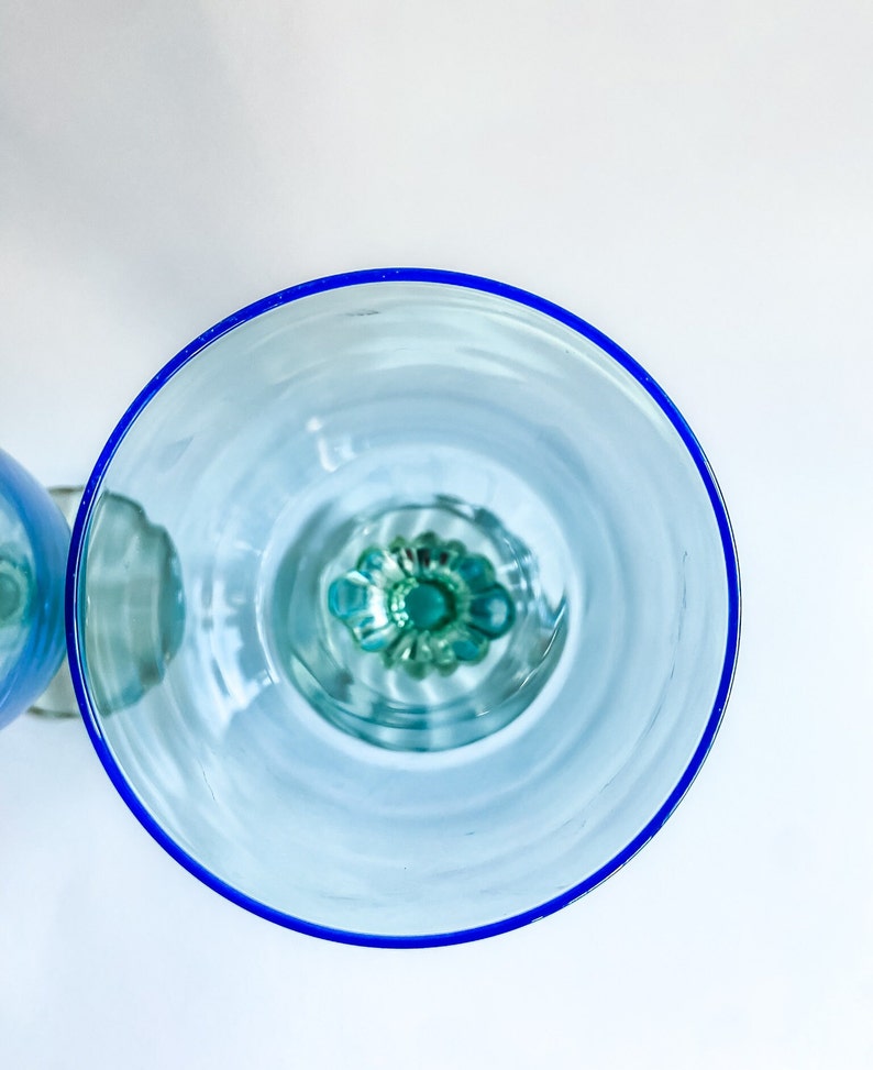 Bormioli Rocco Bahia Iced Tea Glasses / Italian Wine Goblets, Mermaid