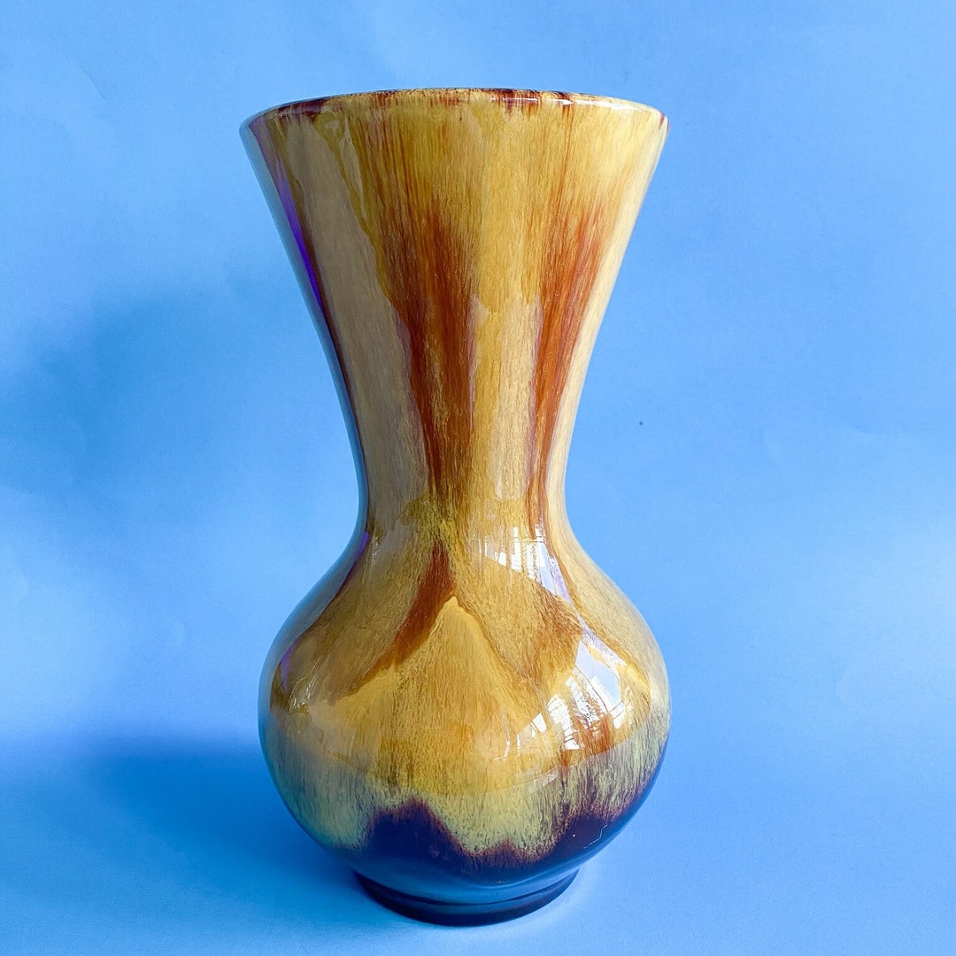 Vintage Blue Mountain Pottery Harvest Gold Drip Glaze Vase / Etsy