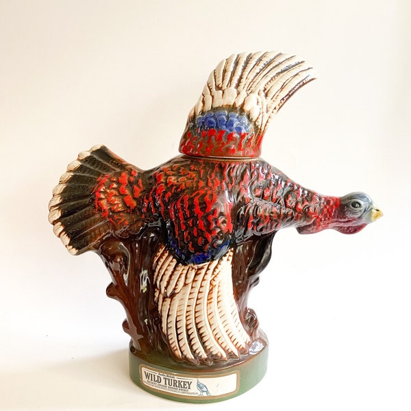 Vintage Austin Nichols Wild Turkey Whiskey Decanter / Retro Home Barware, Kentucky Bourbon Decanters, Whiskey Gift