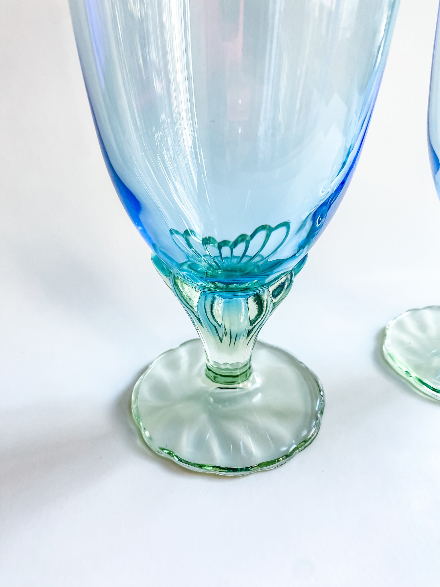 Bormioli Rocco Bahia Iced Tea Glasses / Italian Wine Goblets, Mermaid
