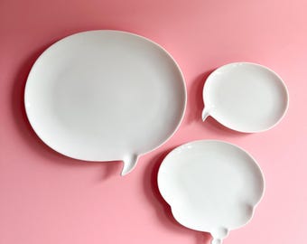 The Museum of Modern Art Chat Plates / Moma Text Bubble Ceramic