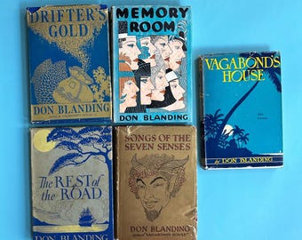 Vintage Don Blanding Hardcover Bücher / Poesiebuch, Kaffeetisch Kunstbuch