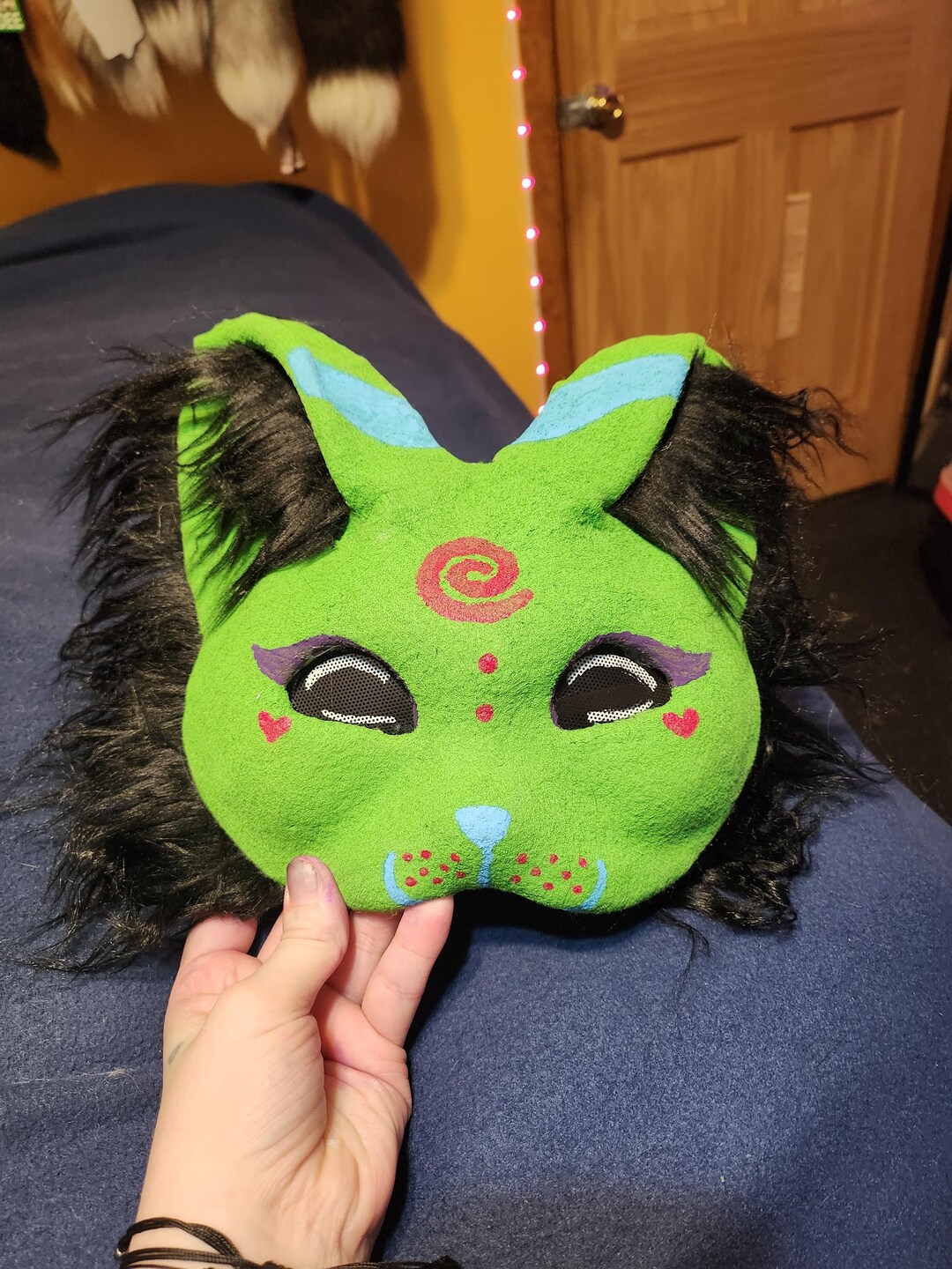 Green Alien Halloween Therian Animal Cat Mask - Etsy