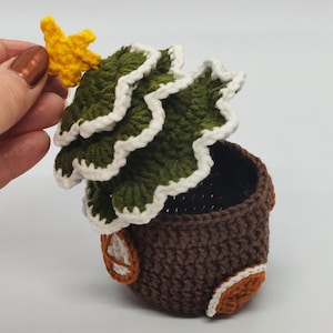 Patron au crochet maison dans l'arbre de Noël, tutoriel PDF sur une boîte de bonbons de Noël, Amigurumi maison de Noël, décorations de Noël au crochet à faire soi-même