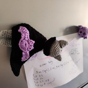 Kitten Crochet Magnet Pattern, Cute Creepy Vampire Cat Amigurumi Tutorial PDF in English, Halloween Bat Crochet, Do It Yourself Pattern Book