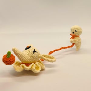 Cute Spooky Crochet Pattern Bundle, 4 in 1 Pattern Set, Zombie Cow Amigurumi, Mini Ghost Dog Crochet, Halloween Finger Puppets Pattern
