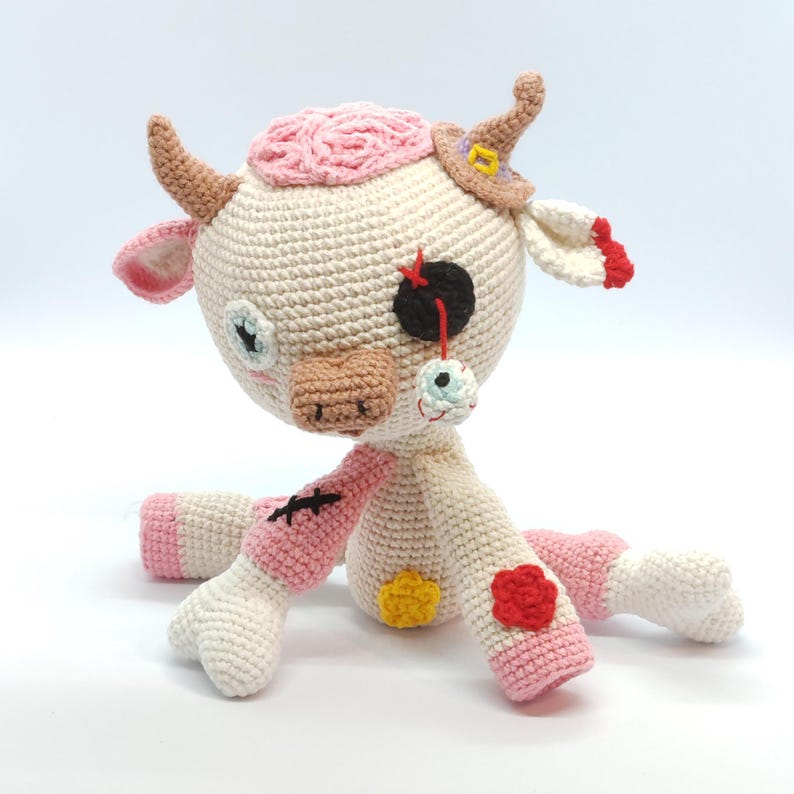 Cute Spooky Crochet Pattern Bundle, 4 in 1 Pattern Set, Zombie Cow Amigurumi, Mini Ghost Dog Crochet, Halloween Finger Puppets Pattern