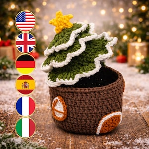 Virkmönster för julgranshus, Amigurumi-låda PDF, Julgranshuslåda, Söt juldekoration, Enkelt virkmönster för julgransprydnader