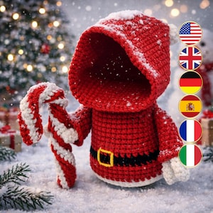 Santa Grim Reaper Crochet Pattern – Creepy Cute Christmas Amigurumi PDF, Dark Humor Holiday Doll, Funny Gothic Crochet Santa Toy