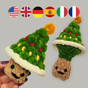 Padrão de crochê para árvore de Natal Pop, enfeite de amigurumi (PDF)