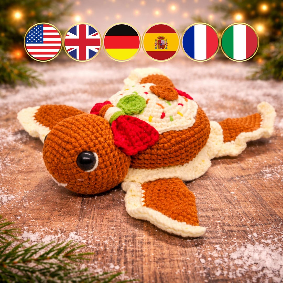 Gingerbread Turtle Crochet Pattern – Cute Christmas Amigurumi PDF