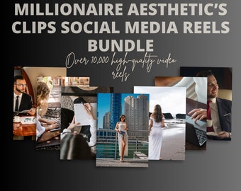 Lot de clips pour réseaux sociaux de Millionaire Aesthetics | DROITS RMP ET DPP | Modèles de toile | Personnalisez et revendez pour 100 bénéfices