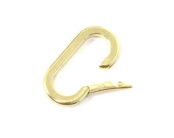 14K Yellow Gold 10.8x4.1 mm ID Elongated Charm Bail, Connector, Fastener
