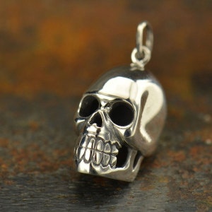 Skull Necklace Solid 925 Sterling Silver Pendant Insurance Included image 4